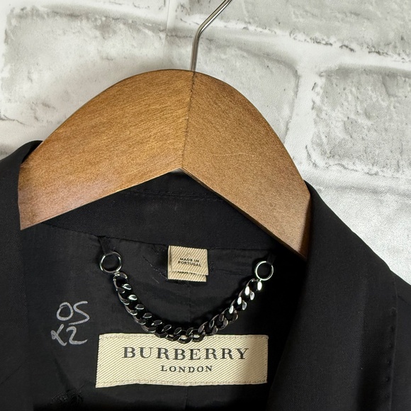 Burberry London Designer Solid Black Wool Stretch Blazer Suit Set Womens Size 14 - Picture 3 of 16